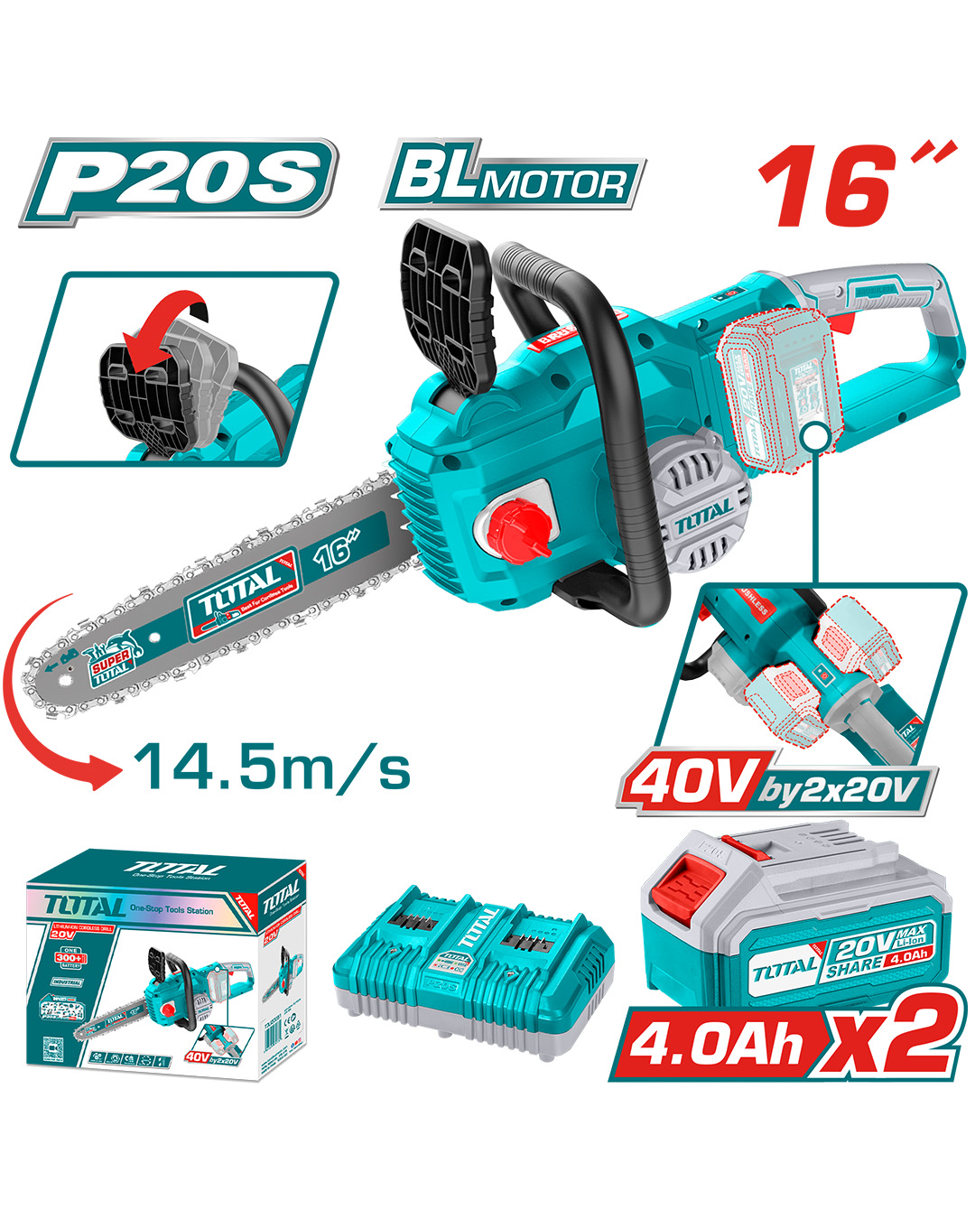 Cordless Grass Trimmer 40V (2x20V)