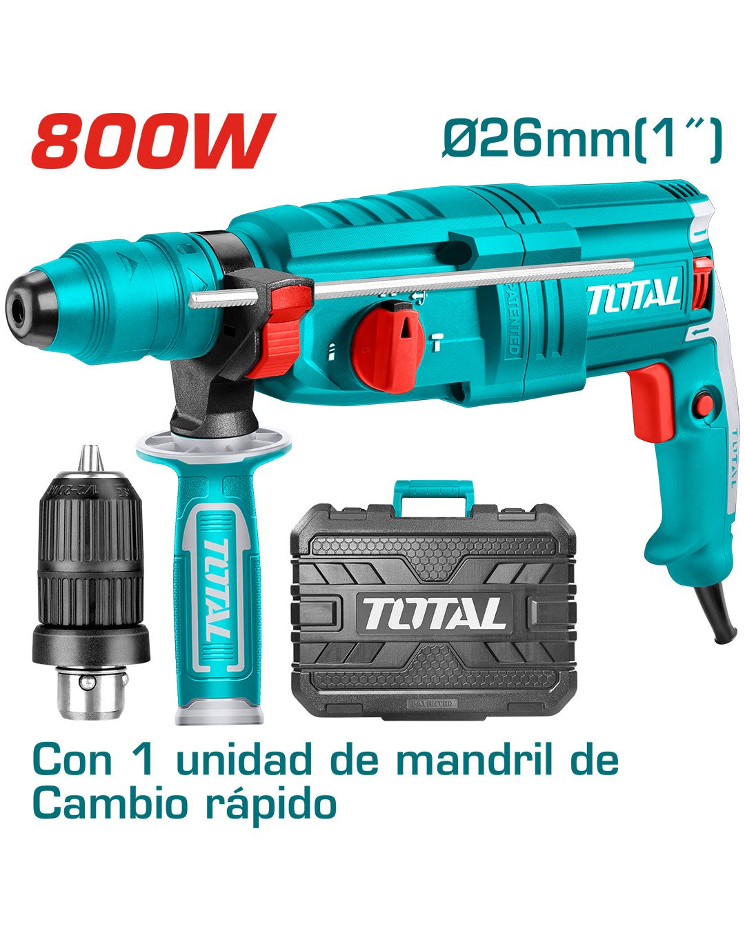 Rotary Hammer 800W SDS-Plus with Chisels