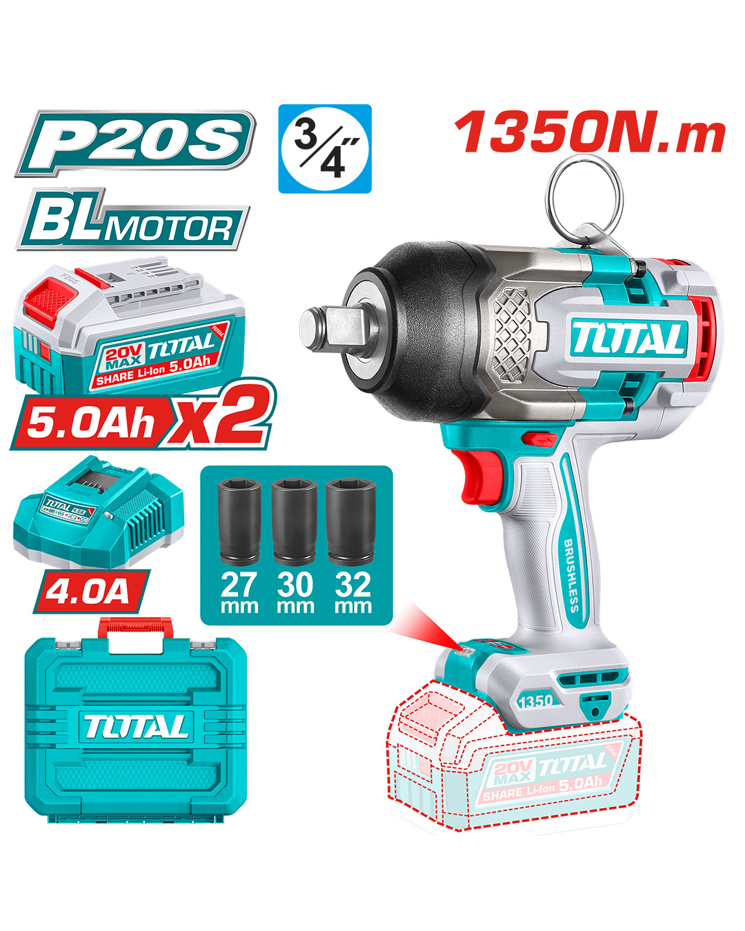 Cordless Impact Wrench 20V
