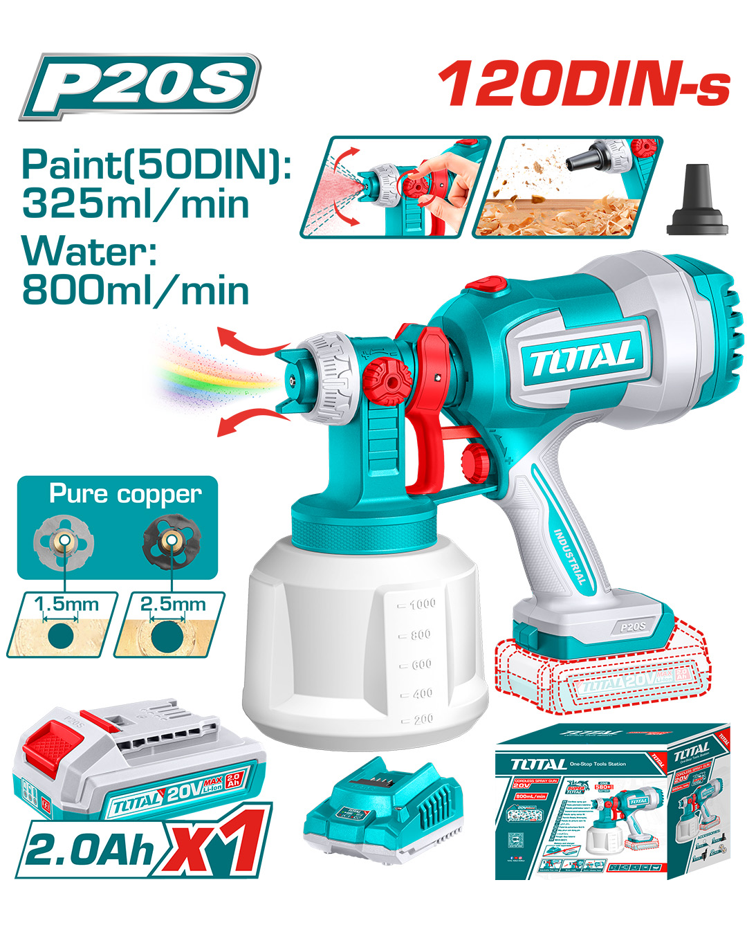 High Volume Cordless Paint Sprayer 20V