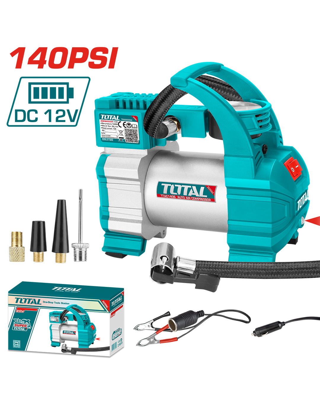 Portable Auto Air Compressor 12V 140PSI